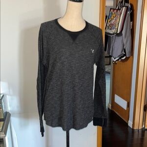 American Eagle Heritage size Medium Thermal Shirt Black and Gray